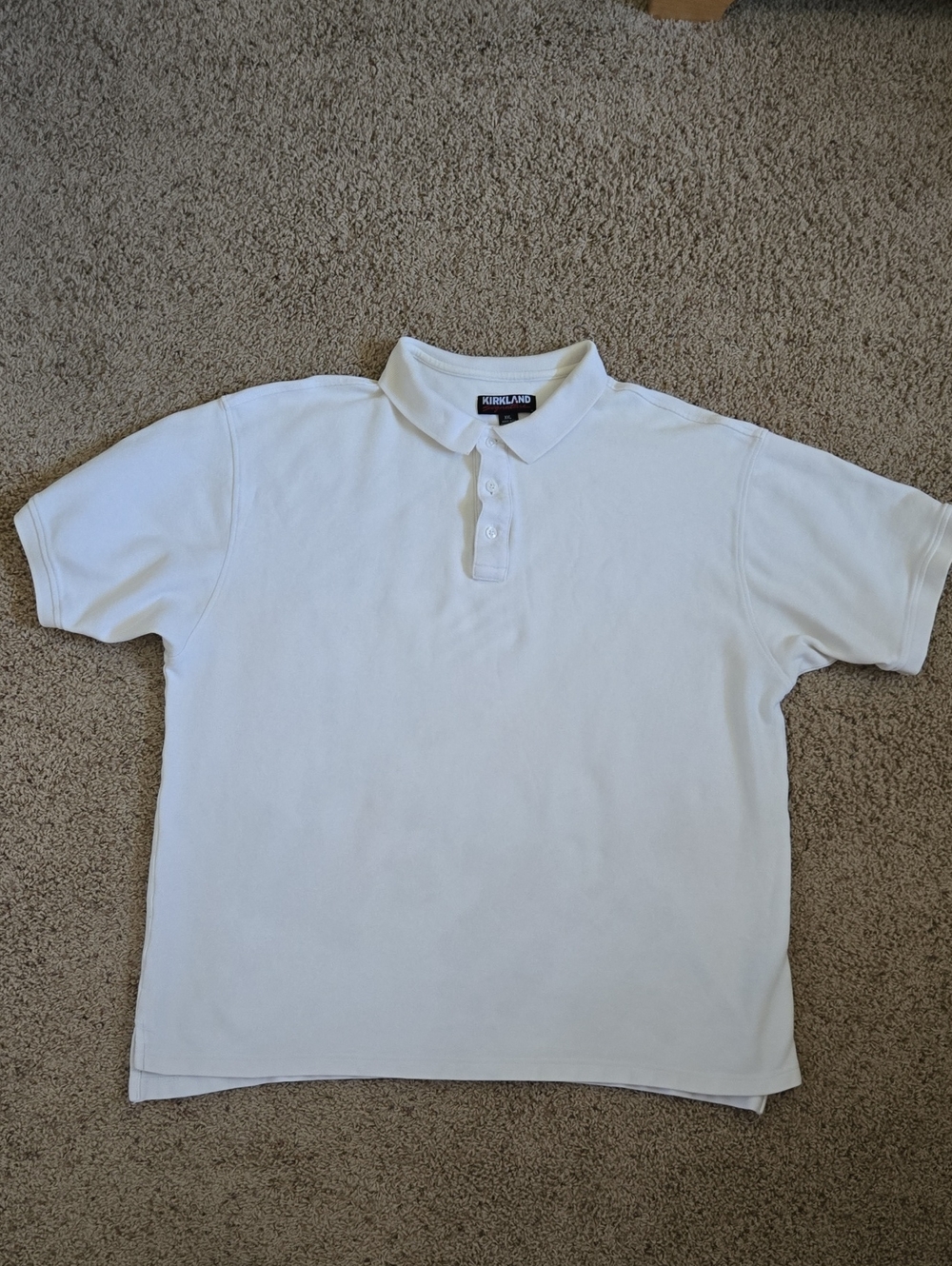 Kirkland Signature White Men's Polo Shirt - Classic Short Sleeve